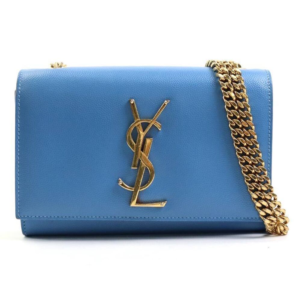 Saint Laurent Crossbody bag leather metal blue gold